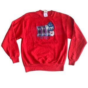Vtg 90s Y2K M&M crewneck sweatshirt red blue size medium